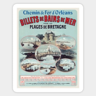 Billets de Bains de Mer France Vintage Poster 1888 Sticker